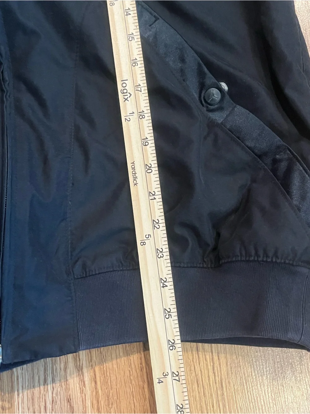 Vintage Jordan Black Bomber Jacket with Red Piping